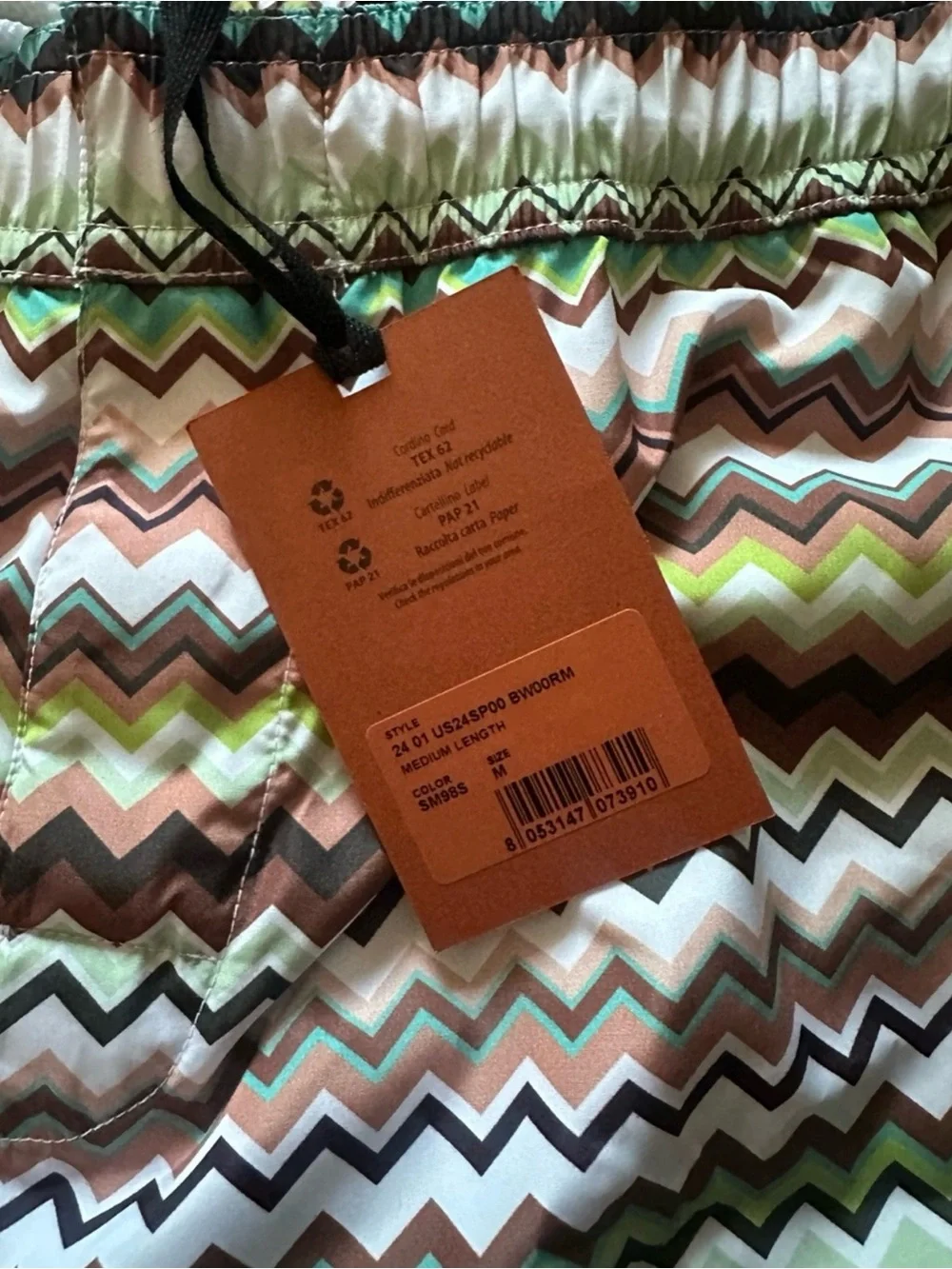 Men's Missoni Multi-Color Zigzag Swim Trunks